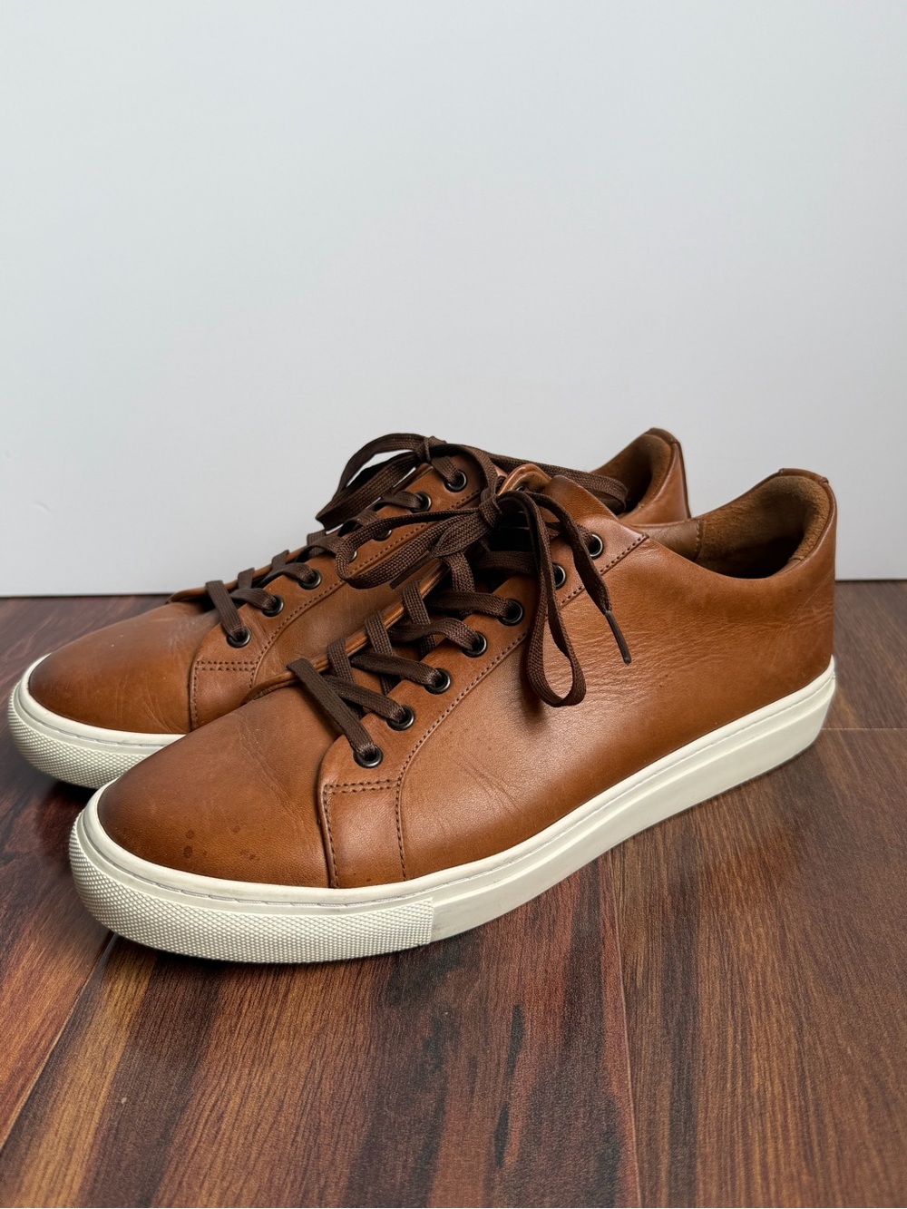 Thursday Low Leather Sneakers Cognac Mens 10 Wide